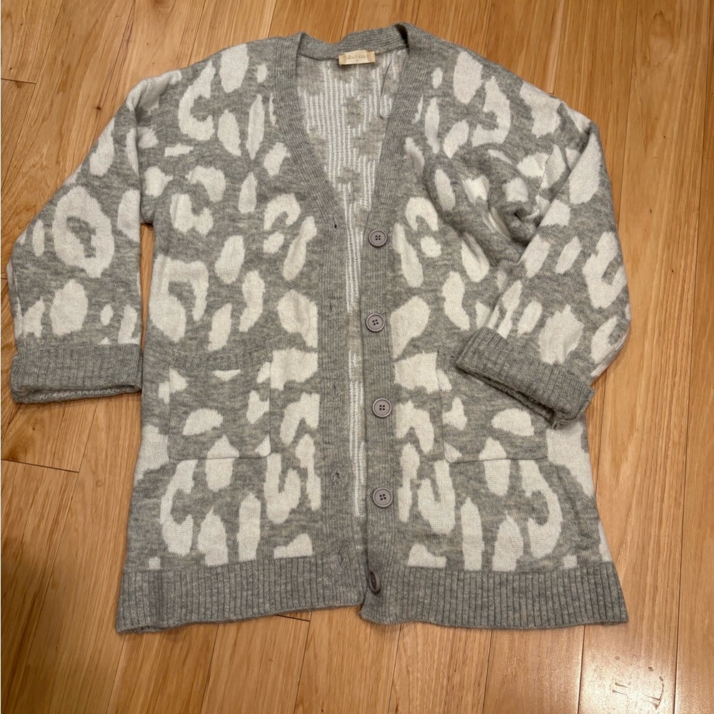 Altar'd State Gray and Cream Cardigan